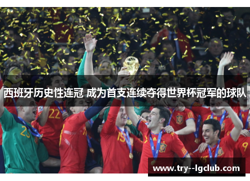 西班牙历史性连冠 成为首支连续夺得世界杯冠军的球队